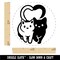 Cat Couple Heart Tails Cute Rubber Stamp for Stamping Crafting Planners